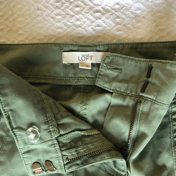 Loft Cargo Zipper Ankle Jogger Pants (Olive) - Picture 6 of 8